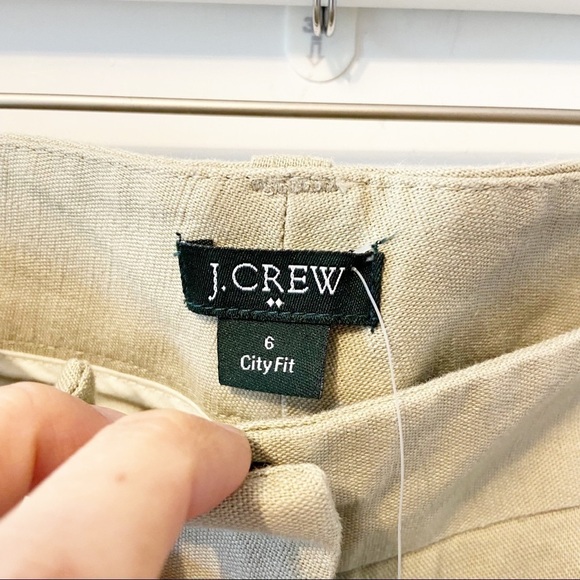 J.Crew Factory | NWTs Woman’s Wide Leg City Fit Linen Blend Tan Pants Size 6 - Picture 3 of 10